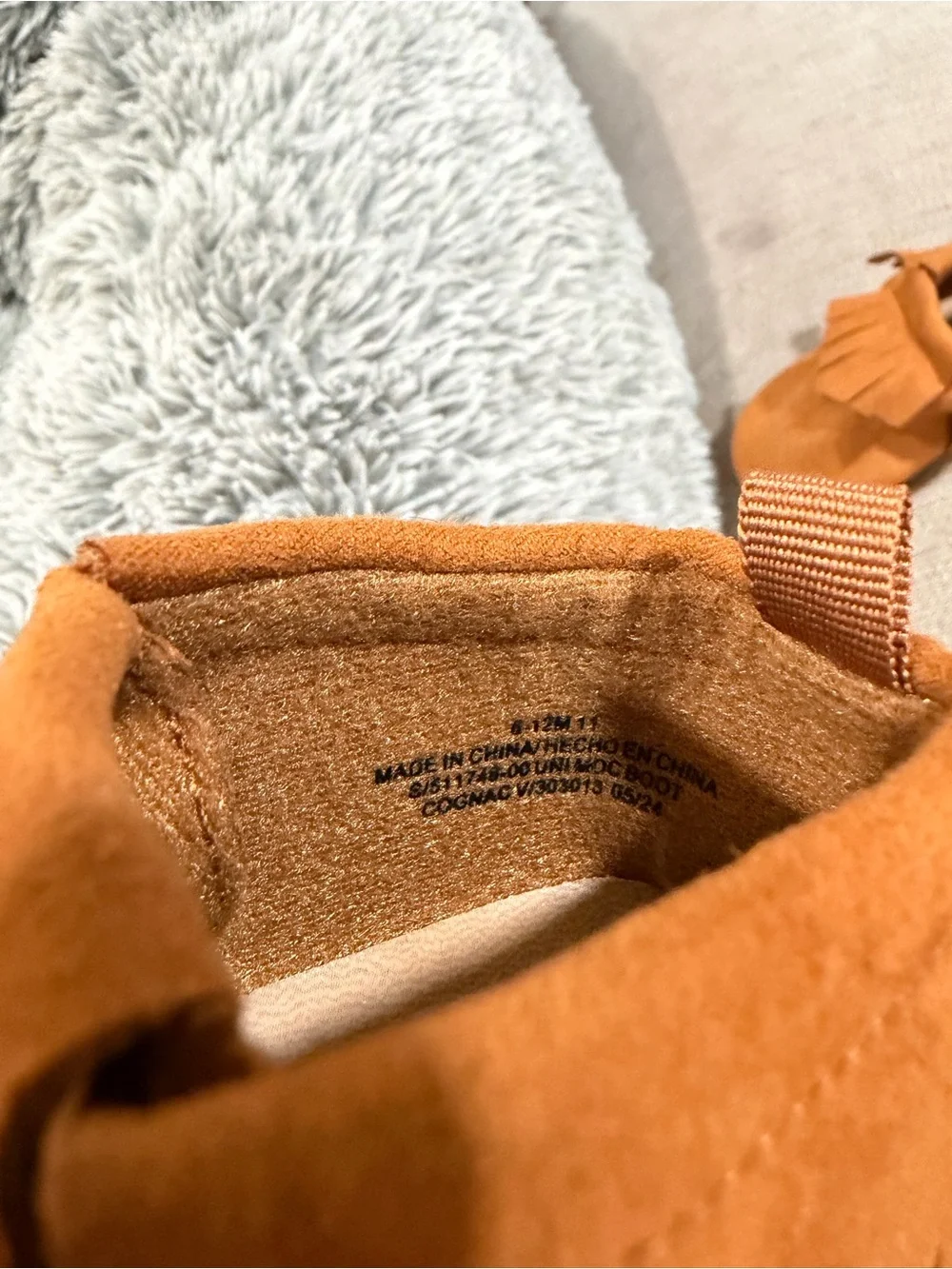 Old Navy Suede Fringe Moccasins in Tan Brown